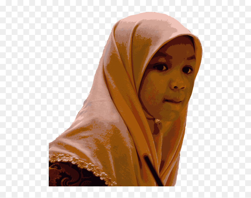 Young Girl Wearing Hijab - Clip Art, HD Png Download - hijab png