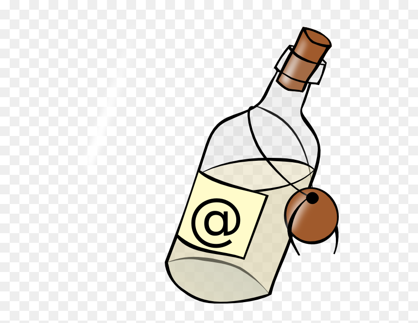 Sms In A Bottle Clip Art At Clker - Message In A Bottle, HD Png Download - moonshine png