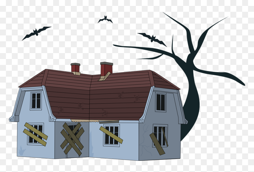 Cartoon Pictures Of Haunted Houses - Abandoned House Clipart, HD Png Download - house cartoon png