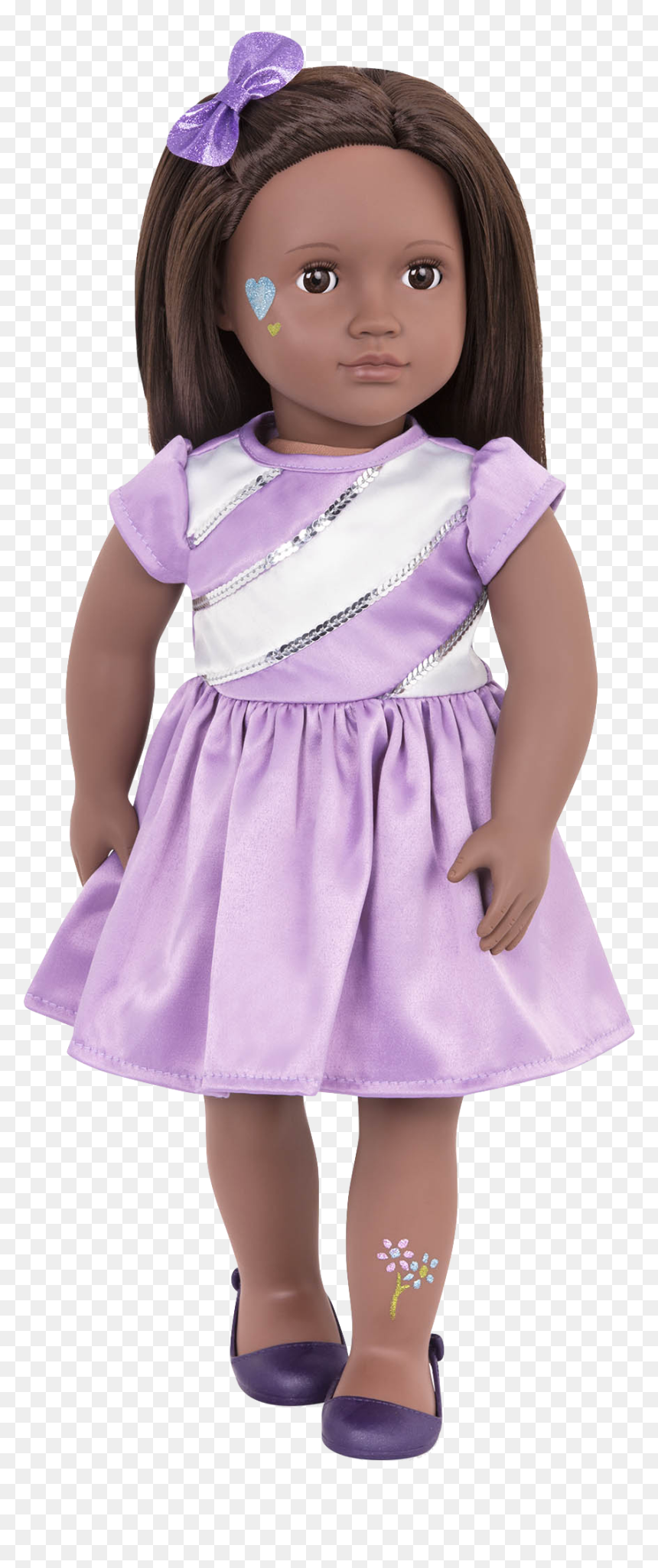 Shyanne Wearing Purple Satin Dress - Doll, HD Png Download - purple sparkles png