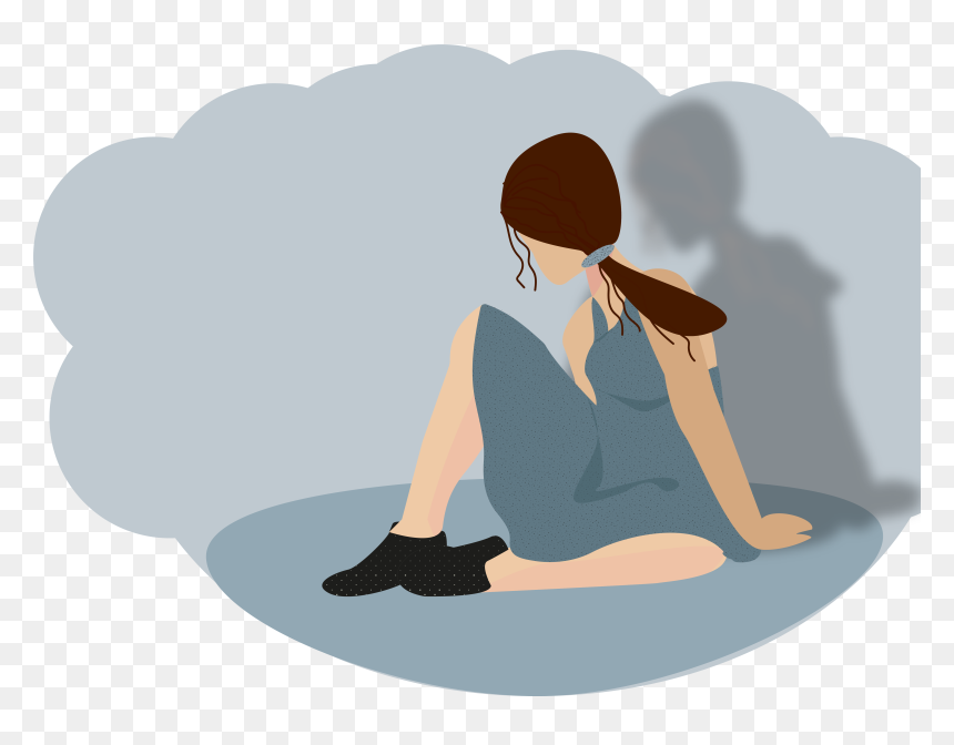 Sitting, HD Png Download - thinking person png