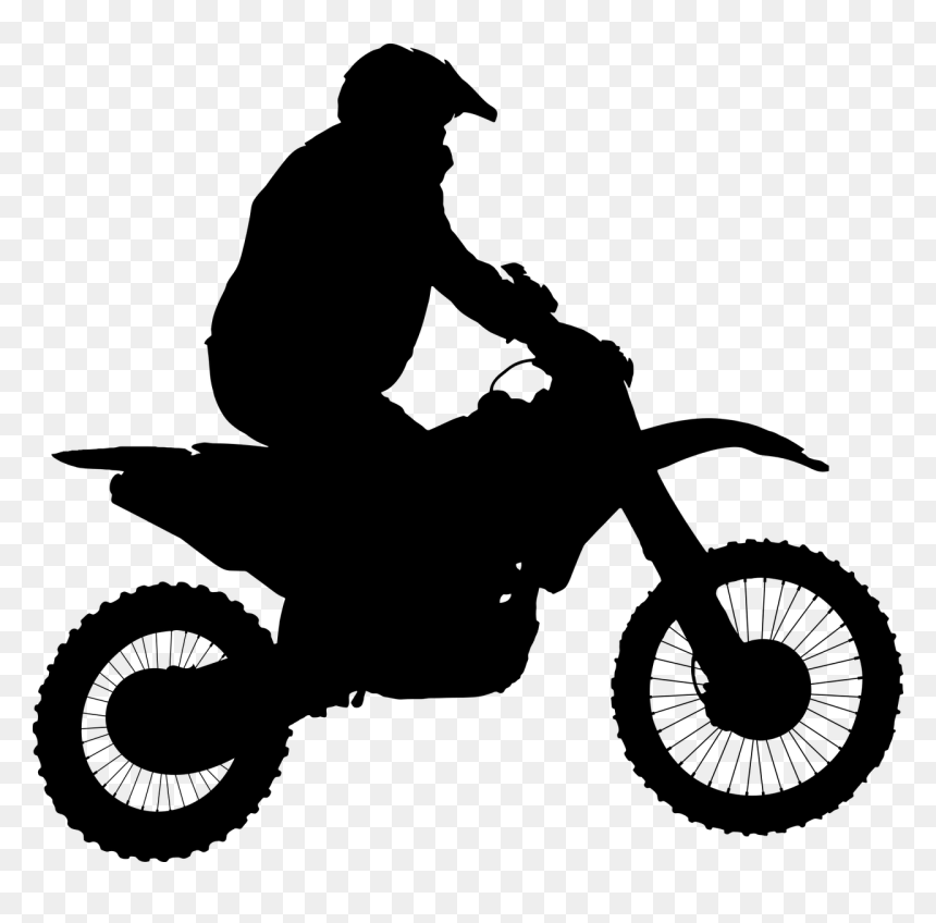 Motocross Motorcycle Silhouette Clip Art - Motocross Silhouette Png, Transparent Png - dirtbike png