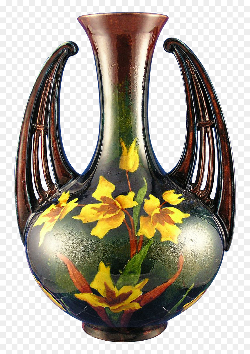 Old Moravian Austria Arts & Crafts Handled Daffodil - Vase, HD Png Download - arts and crafts png