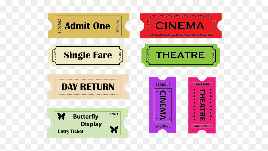 Theater Tickets - Ticket, HD Png Download - admit one ticket png