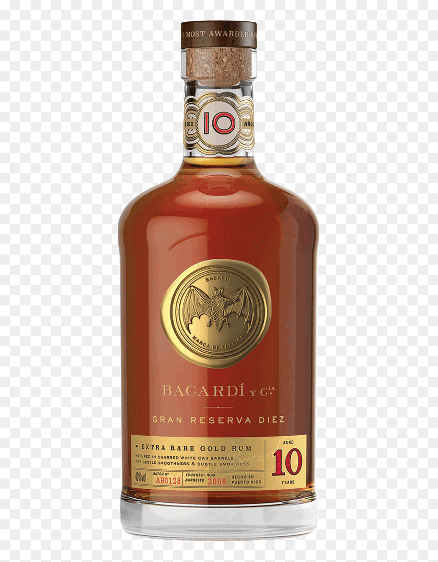 Transparent Bacardi Png - Bacardi Gran Reserva Diez 10 Year, Png Download - bacardi png