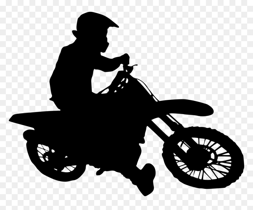 Motocross Rider Portable Network Graphics Motorcycle - Dirt Bike Rider Silhouette, HD Png Download - dirtbike png