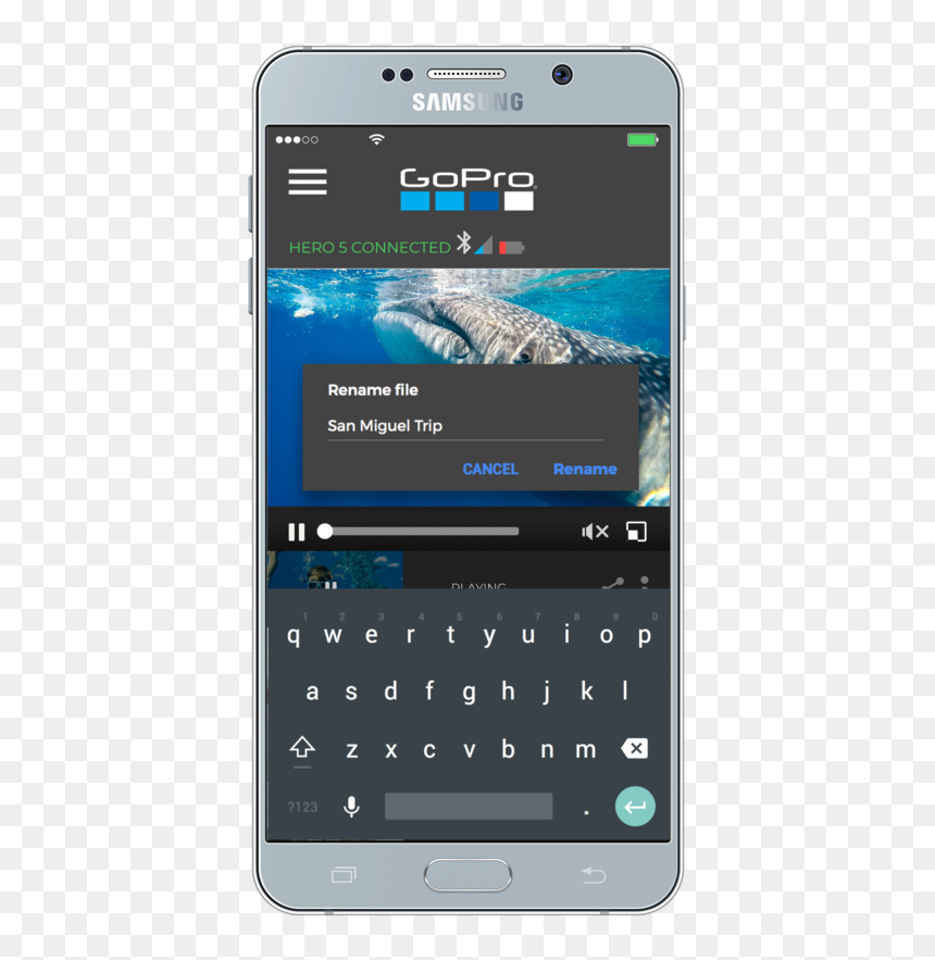 Crop And Save Samsung Galaxynote5 Silvertitanium Landscape - Smartphone, HD Png Download - go pro png