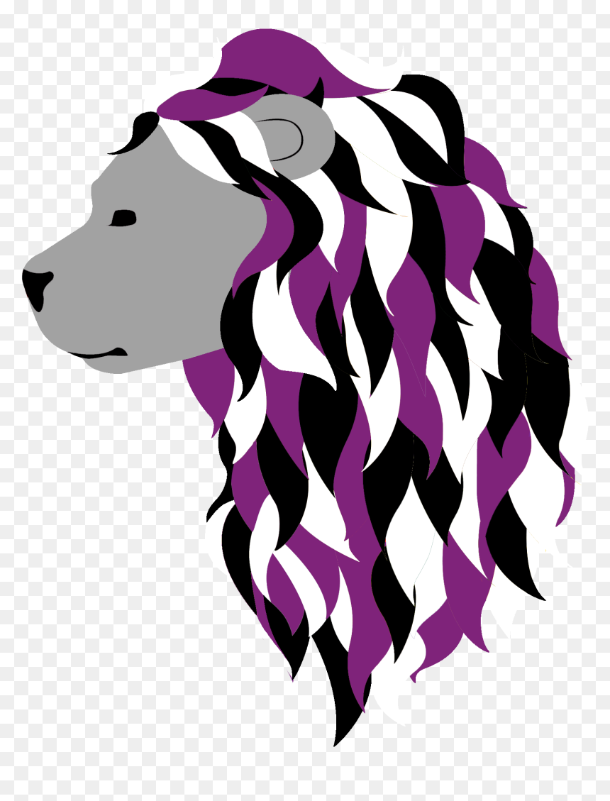 Asexual Pride Lion - Illustration, HD Png Download - angry lion png