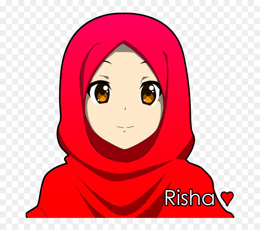24 Images About Hijab ♡ On We Heart It - Red Hijab Anime, HD Png Download - hijab png