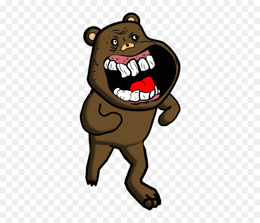 Bear Cartoon Mammal Dog Like Mammal Vertebrate Cat - Pedo Bear Gif Transparent, HD Png Download - forever alone face png