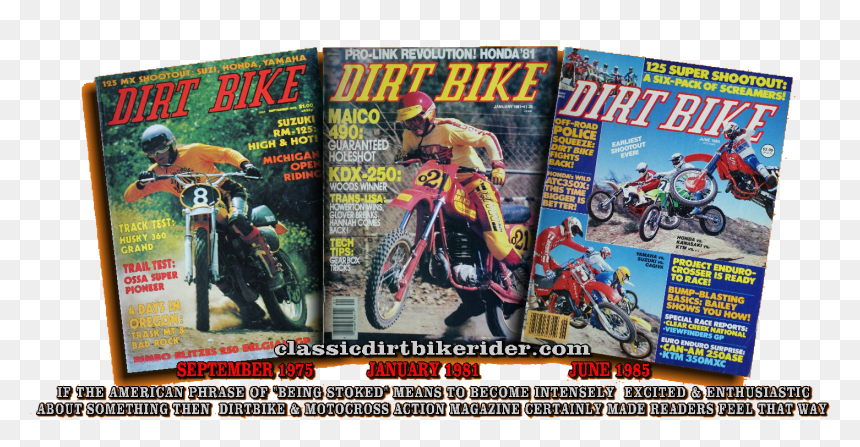 Dirtbike Motocross Action Magazine 1970s 1980s Bike - Dirt Bike Magazine, HD Png Download - dirtbike png