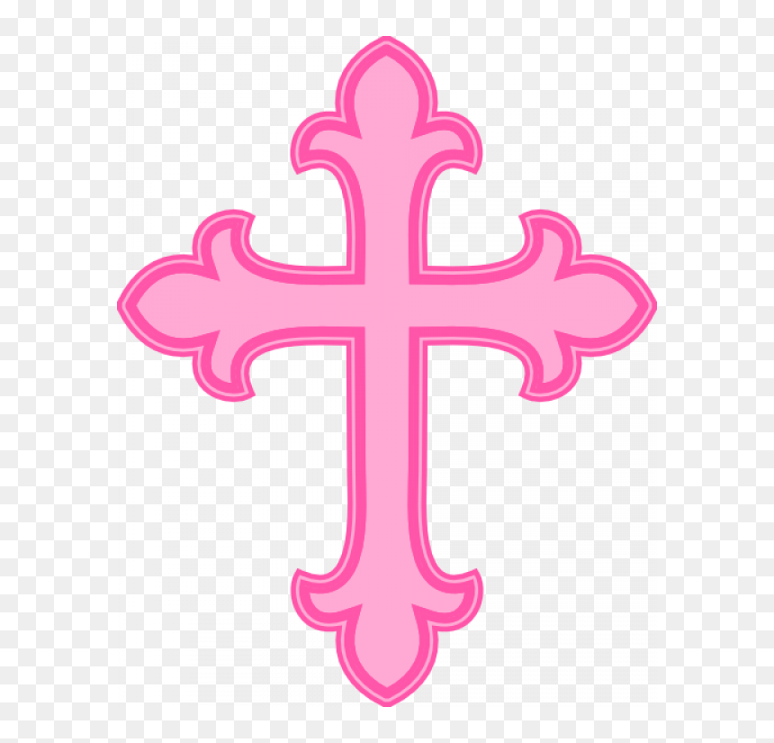 Pink Cross For Baptism, HD Png Download - pink cross png