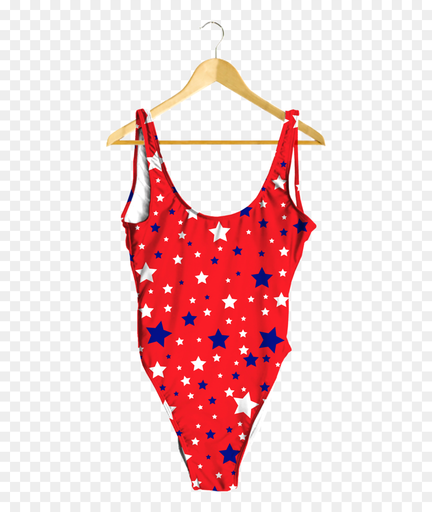 White & Blue Stars On Red One-piece - Avocado One Piece Swimsuit, HD Png Download - red white and blue stars png