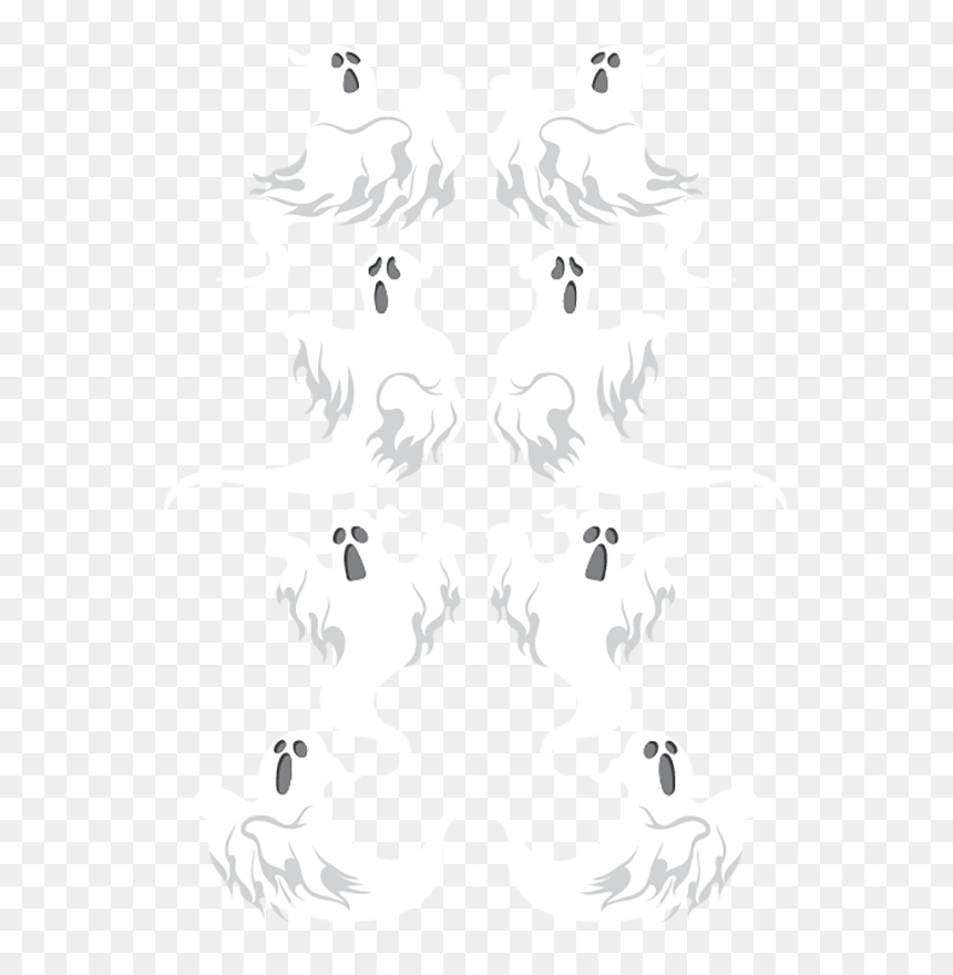 Set Of Ghosts Halloween Wall Sticker - Illustration, HD Png Download - real ghost png