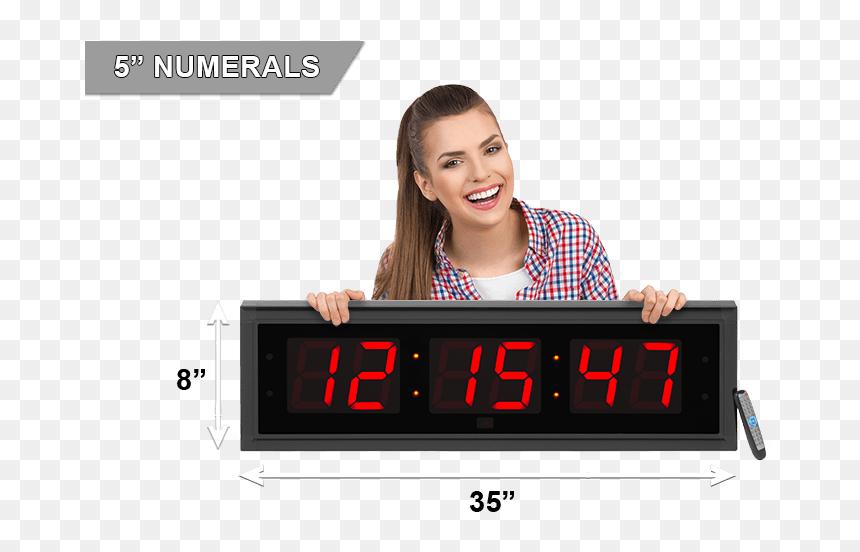 Extra Large Digital Clock, HD Png Download - digital alarm clock png