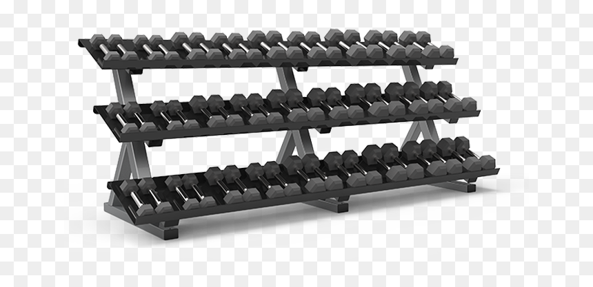 Dumbbell Rack Three Shelves Provide Ample Storage For - Hex Saddle Dumbbell Rack, HD Png Download - dumbbells png