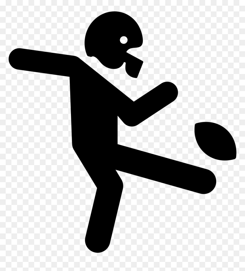American Football Player Kicking The Ball - Man Kicking American Football, HD Png Download - american football player silhouette png