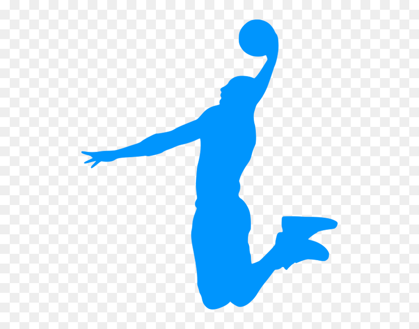 Silhouette Basket 05 - Basketball Clipart Blue, HD Png Download - american football player silhouette png