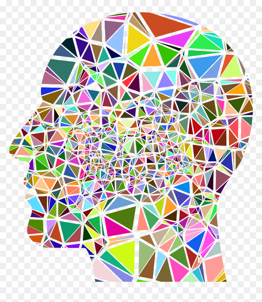 Low Poly Shattered Man Head Silhouette No Background - Easter Stained Glass Cross, HD Png Download - man head silhouette png
