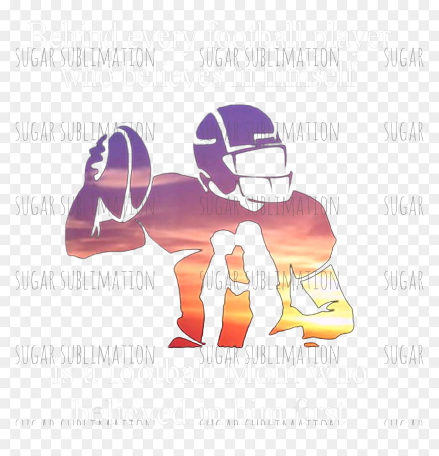 Football Player With Mom Silhouette, HD Png Download - american football player silhouette png