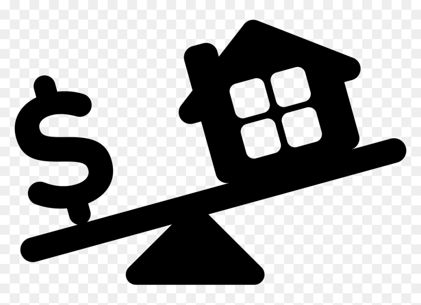 House And Dollar Sign In Weighing Scale - Real Estate Clipart Black And White, HD Png Download - weight scale png