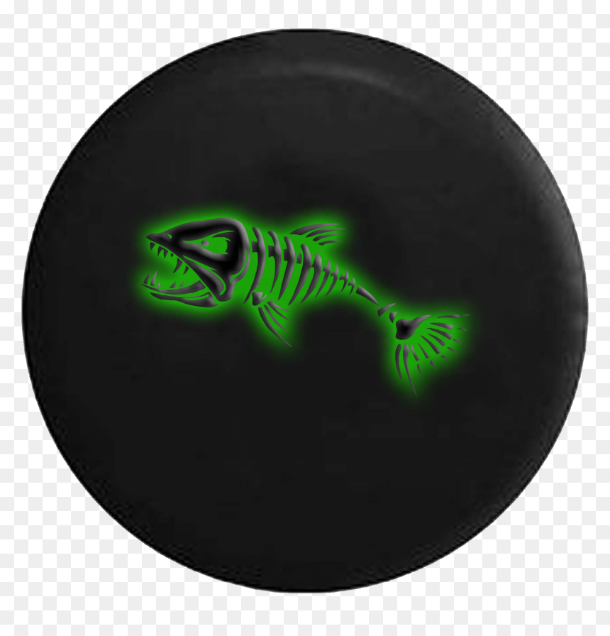 Glowing Fish Skeleton Bone Jeep Off Road Rv Camper - Circle, HD Png Download - fish skeleton png