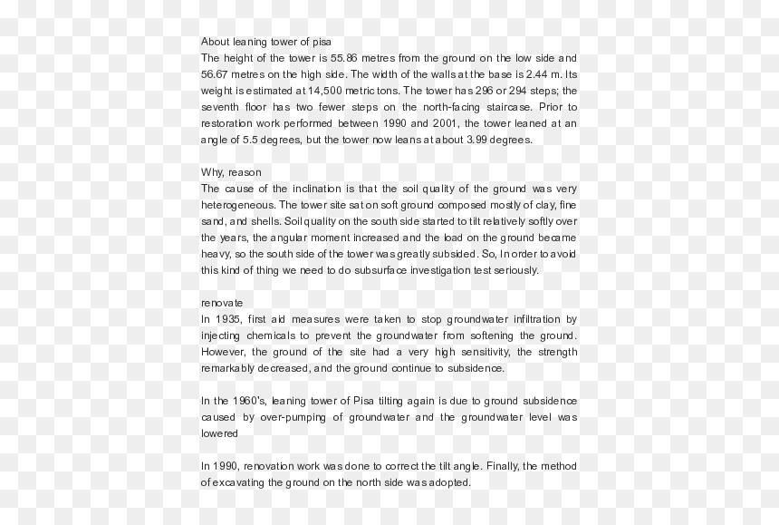 Site Visit Report Content, HD Png Download - leaning tower of pisa png