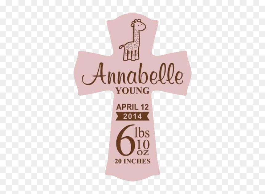 Pink Child"s Cross Custom Engraved -cross Ornament - Golden Spoon, HD Png Download - pink cross png
