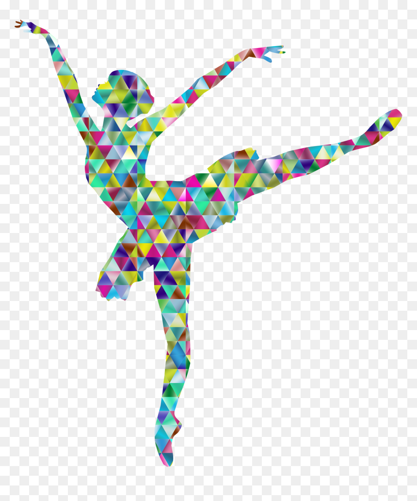 Prismatic Crystalline Graceful Ballerina Silhouette - Dancer Move Drawing, HD Png Download - gymnastics silhouette png