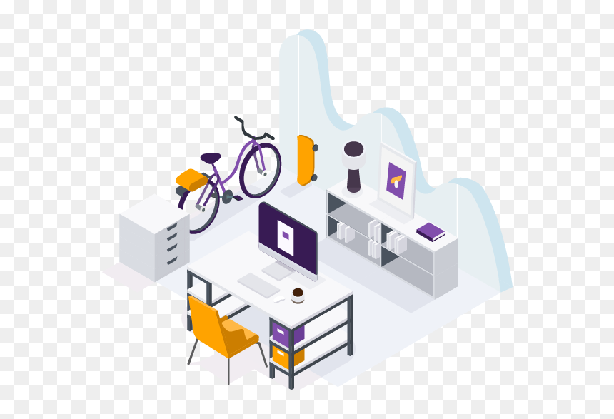 The Workspace Flat Illustration Vector Minimalistic - Graphic Design, HD Png Download - carta png