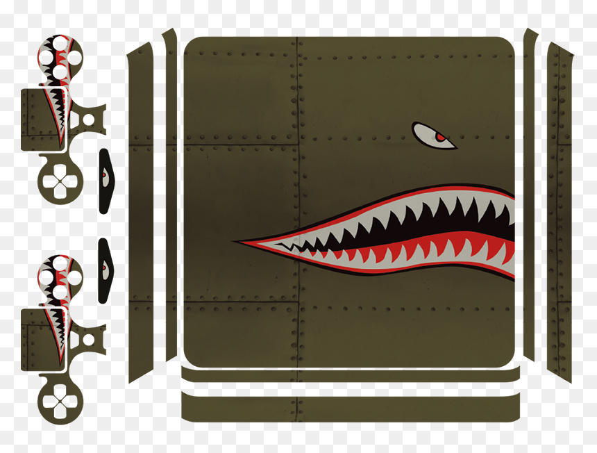 Shark Teeth Plane Art Ps4 Skin Sticker - Shark Teeth Plane, HD Png Download - shark teeth png
