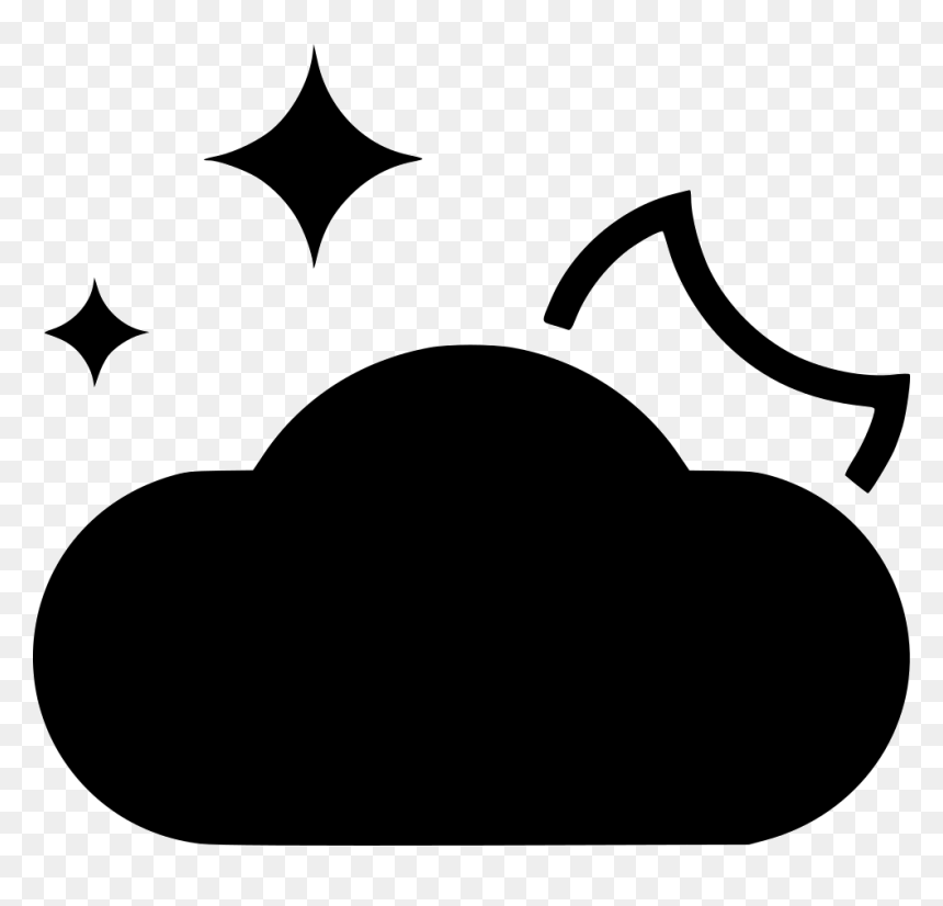 Forecast Clouds Stars Moon Night - Clip Art, HD Png Download - night stars png