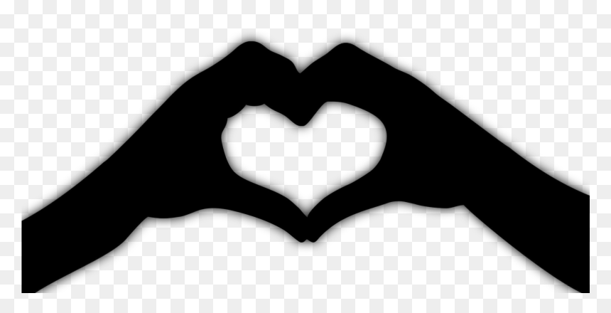 Transparent Vcarve Clipart - Love Heart In Hands Clipart, HD Png Download - baby silhouette png