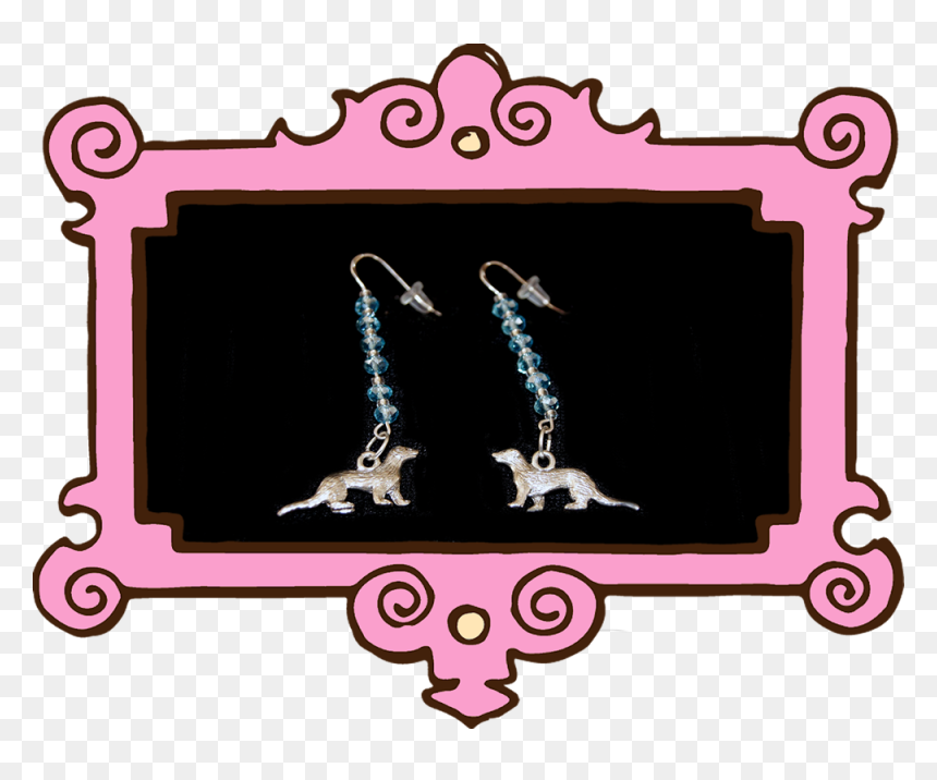 Blue Sparkle Ferret Earrings - Frame Black And White Clipart, HD Png Download - sparkle border png
