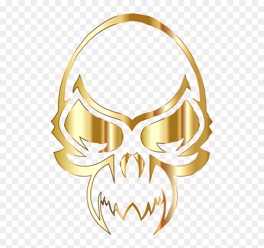 Body Jewelry,yellow,symbol - Gold Skull Circle Png, Transparent Png - animal skull png