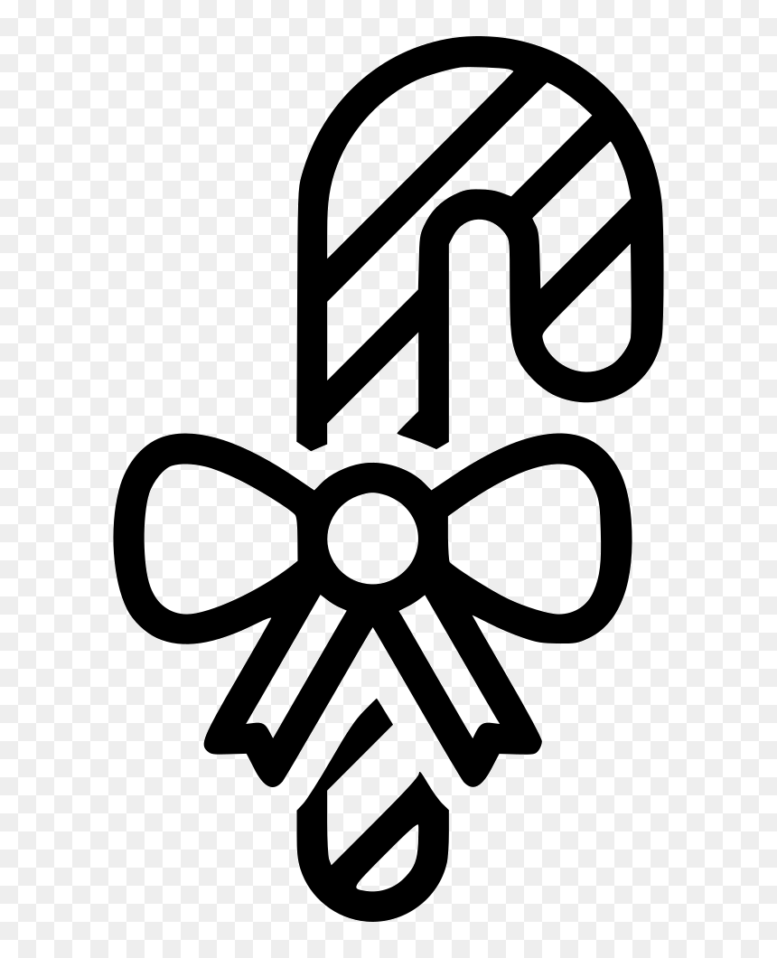 Candy Cane Stick Bow Peppermint - Candy Cane Png Vector, Transparent Png - peppermint candy png