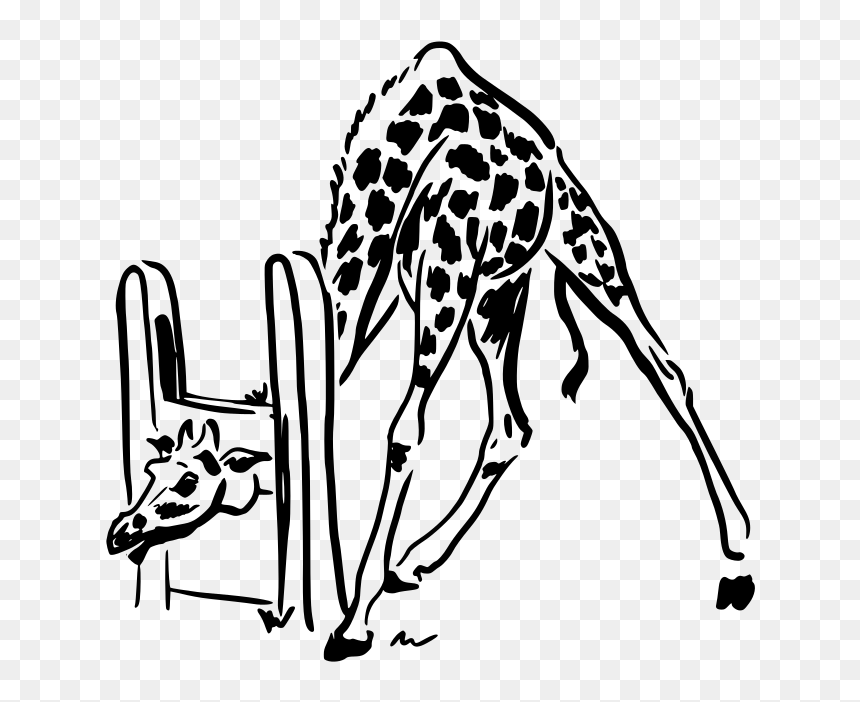 Giraffe Stencil Drawing, HD Png Download - giraffe silhouette png