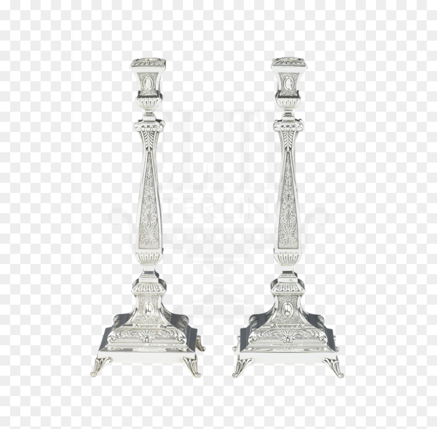 Close Tzirich Silver Candlestick Set - Antique, HD Png Download - silver trophy png