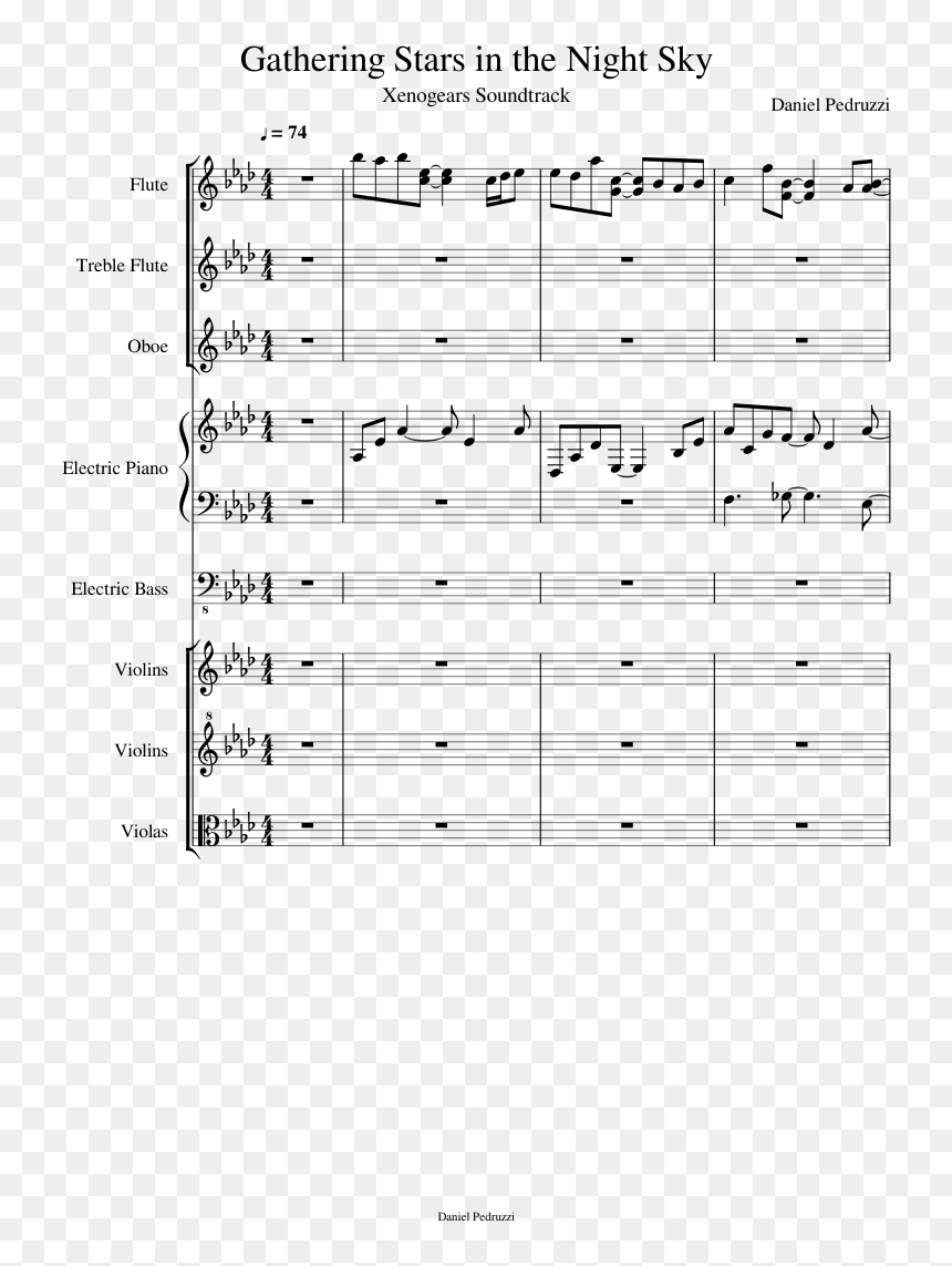 Gathering Stars In The Night Sky Sheet Music Composed - Klappa Händerna När Du Är Riktigt Glad Noter, HD Png Download - night stars png