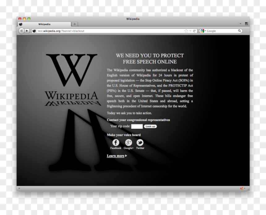 Wikipedia Blackout, HD Png Download - protest png