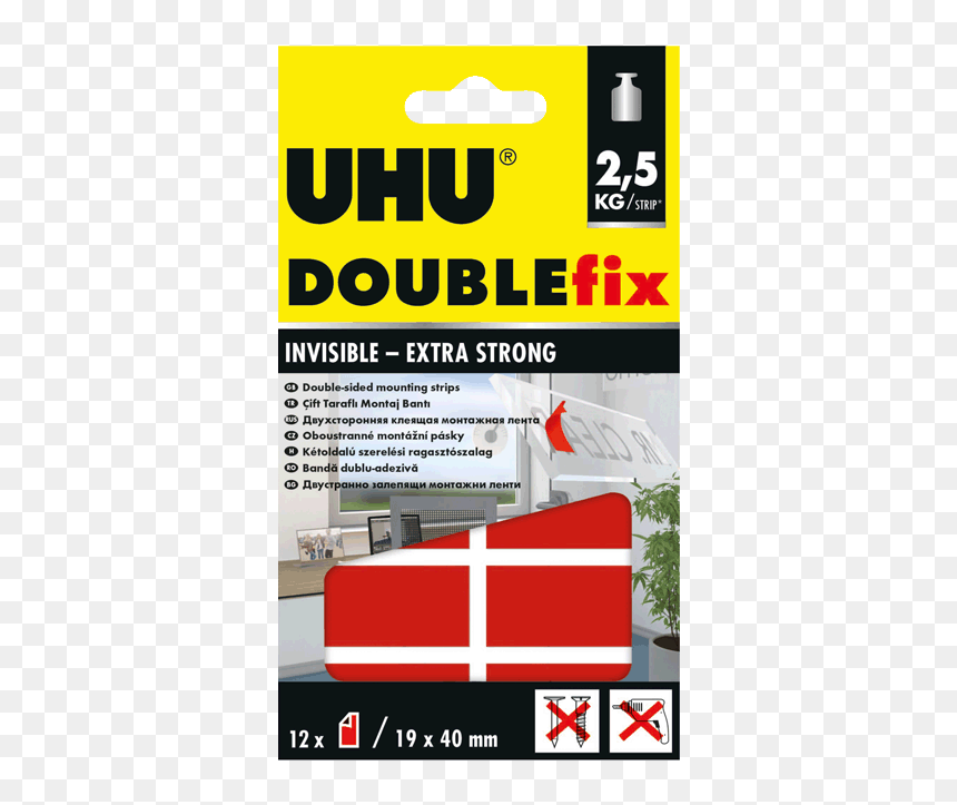 Doublefix Invisible - Extra Erős Kétoldalas Ragasztószalag, HD Png Download - tape strip png