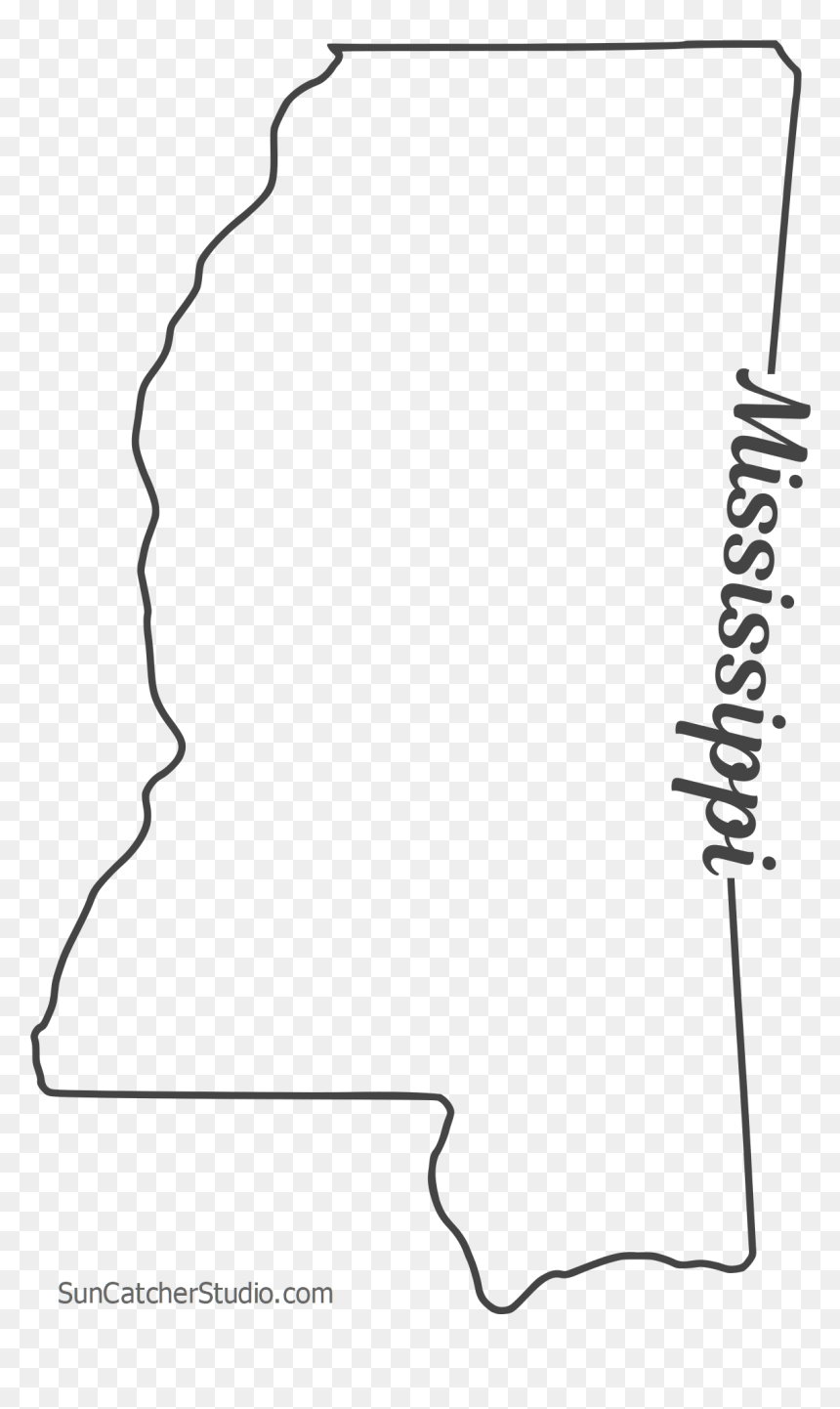 Free Mississippi Outline With State Name On Border, - Transparent Mississippi Outline, HD Png Download - mississippi state png