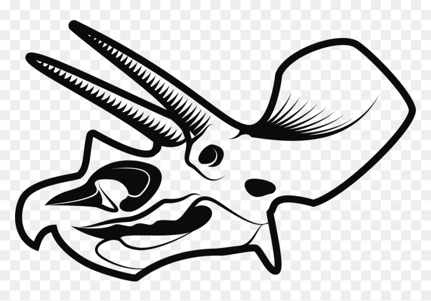 Line Art,head,coloring Book - Dinosaur Skulls Clip Art, HD Png Download - fish skeleton png
