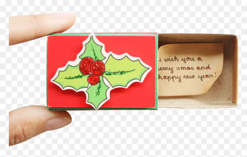 Holly Berries Christmas Matchbox Card - Paper, HD Png Download - holly berries png