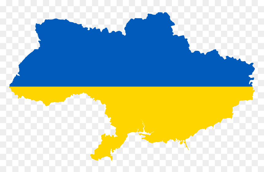 Russia Flag Map - Ukraine Flag Map, HD Png Download - russia flag png