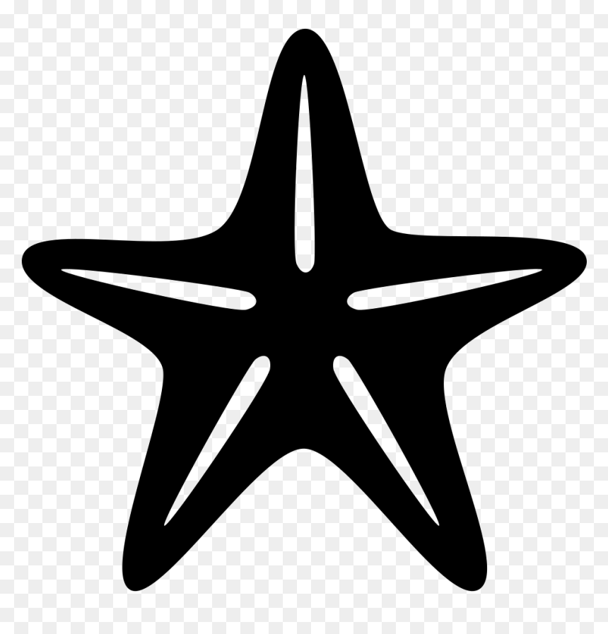 Star Of Sea Fivepointed Shape - Starfish Png Black And White, Transparent Png - sea star png