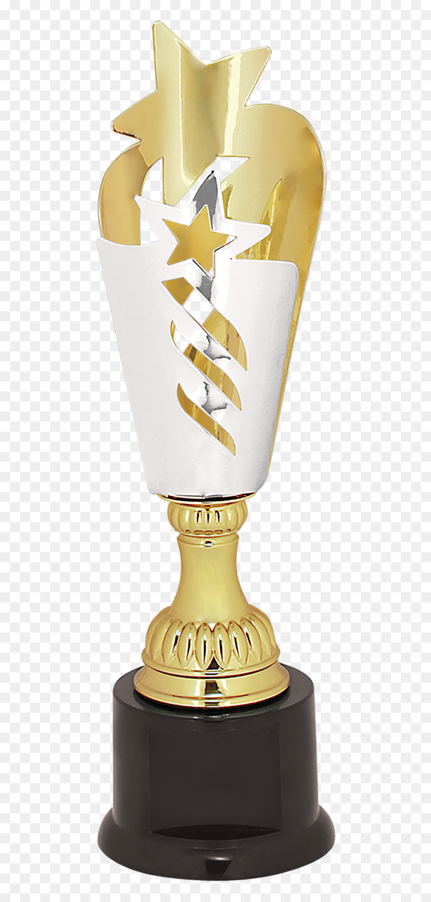 Silver & Gold Star Metal Cup Trophy, HD Png Download - silver trophy png