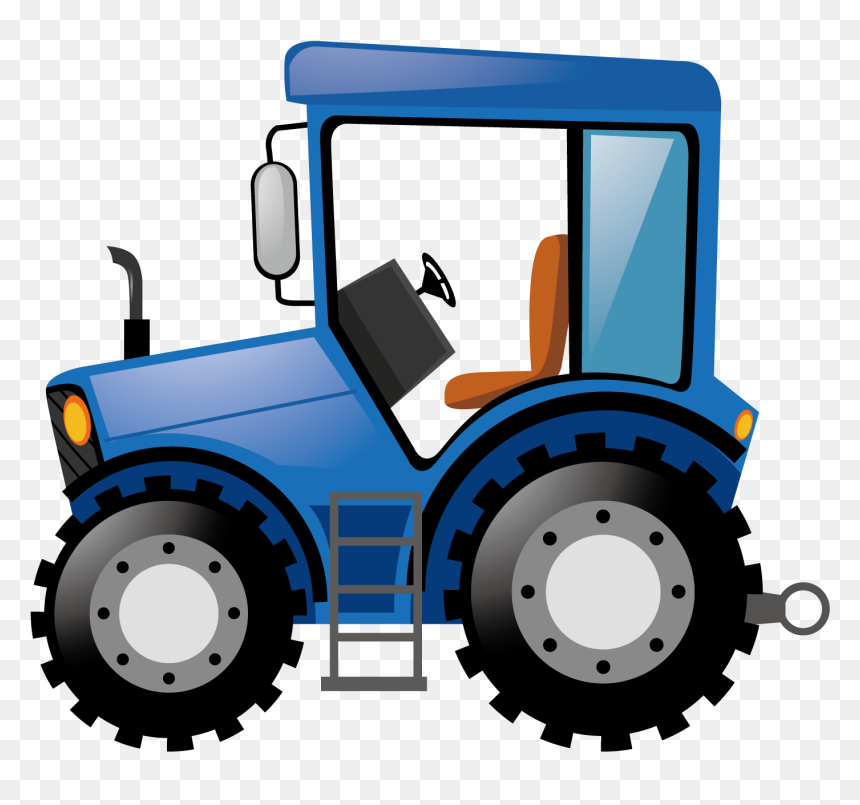 Best 15 Kiss Tractor Stock Photography Clip Art Vector - Blue Bulldozer Clipart, HD Png Download - tractor trailer png