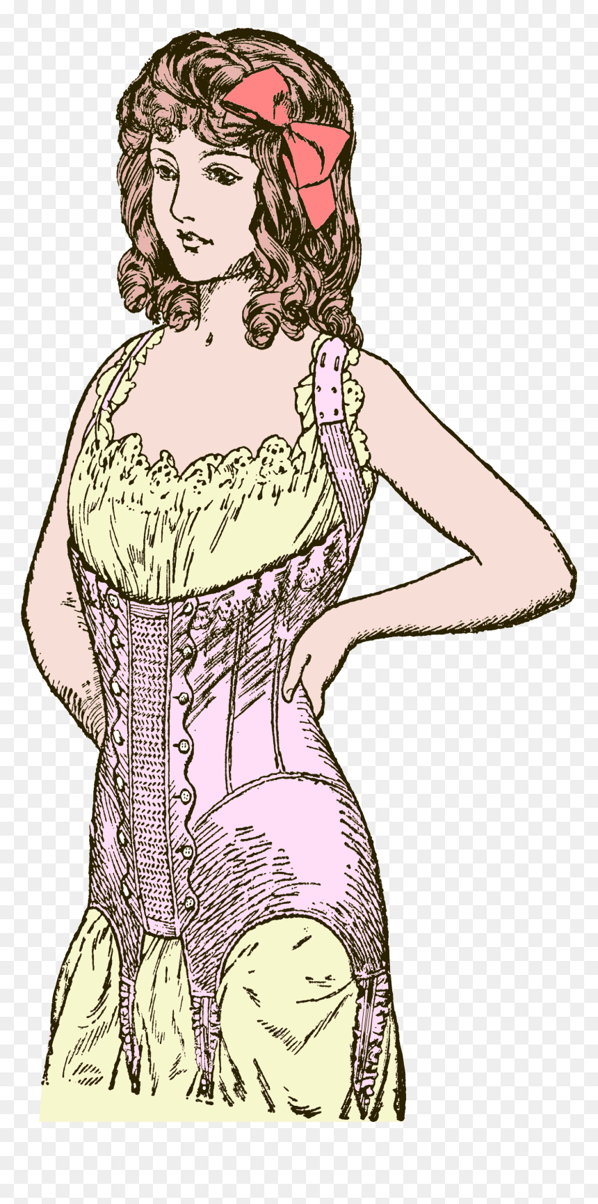 Le Corset Barat1913 - Illustration, HD Png Download - corset png