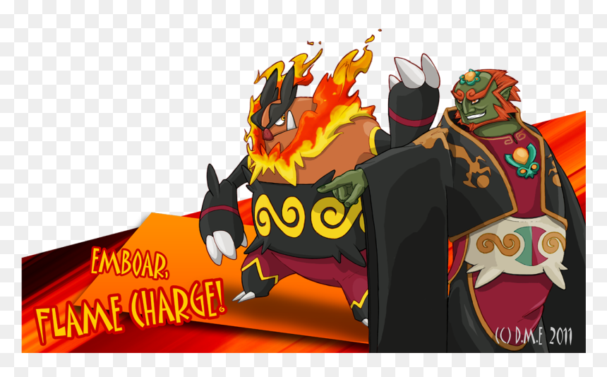 Flame - Emboar And Ganon, HD Png Download - ganon png